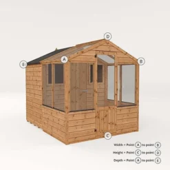 Waltons 8 X 6 Wooden Greenhouse And Garden Shiplap Storage Shed Combi -Garden Central Sales Store 004 001 0024