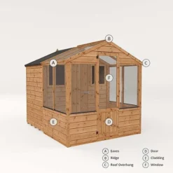 Waltons 8 X 6 Wooden Greenhouse And Garden Shiplap Storage Shed Combi -Garden Central Sales Store 004 001 0024202