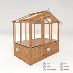 Waltons 6 X 4 Wooden Shiplap Tongue And Groove Greenhouse -Garden Central Sales Store 004 003 00012010