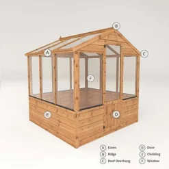 Waltons 6 X 6 Traditional Wooden Shiplap Tongue And Groove Greenhouse -Garden Central Sales Store 004 003 00022010