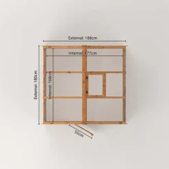Waltons 8 X 6 Traditional Wooden Shiplap Tongue And Groove Greenhouse -Garden Central Sales Store 004 003 0003202