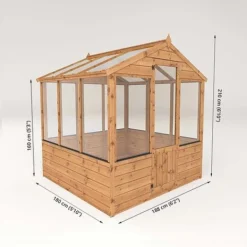 Waltons 8 X 6 Traditional Wooden Shiplap Tongue And Groove Greenhouse -Garden Central Sales Store 004 003 0003208