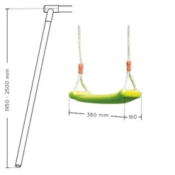Soulet Plastic Swing Seat -Garden Central Sales Store 004002 VISUEL DIM PRODUIT