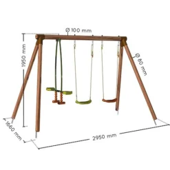 Soulet Pacco Wooden Swing Set -Garden Central Sales Store 004494 VISUEL DIM PRODUIT