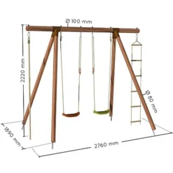 Soulet Ernest Wooden Swing Set -Garden Central Sales Store 004496 VISUEL DIM PRODUIT