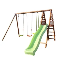 Soulet Violette Wooden Swing Set With Slide -Garden Central Sales Store 004506 DET 01