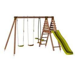 Soulet Violette Wooden Swing Set With Slide -Garden Central Sales Store 004506 DET 04