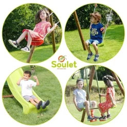 Soulet Violette Wooden Swing Set With Slide -Garden Central Sales Store 004506 ZOOM Agres