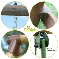 Soulet Violette Wooden Swing Set With Slide -Garden Central Sales Store 004506 ZOOM Technique
