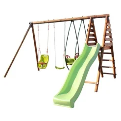 Soulet Colza Wooden Swing Set With Slide -Garden Central Sales Store 004510
