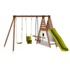 Soulet Camelia Wooden Swing Set With Slide -Garden Central Sales Store 004636 DET 04