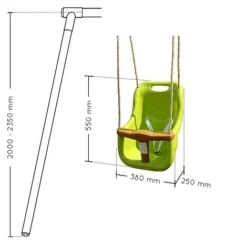 Soulet Baby Garden Seat Swing -Garden Central Sales Store 004643 VISUEL DIM PRODUIT