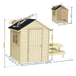 Soulet Tiana Playhouse With Picnic Bench 7 X 4 -Garden Central Sales Store 004856 VISUEL DIMENSION