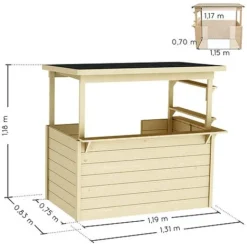 Soulet Playa Childrens Market Stall 4 X 3 -Garden Central Sales Store 004890 VISUEL DIM PRODUIT