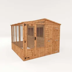 Waltons 8 X 8 Wooden Shiplap Tongue And Groove Greenhouse And Combi Garden Storage Shed -Garden Central Sales Store 005 00012013