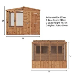Waltons 8 X 8 Wooden Shiplap Tongue And Groove Greenhouse And Combi Garden Storage Shed -Garden Central Sales Store 005 00012014
