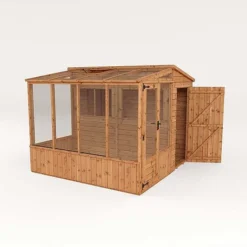 Waltons 8 X 8 Wooden Shiplap Tongue And Groove Greenhouse And Combi Garden Storage Shed -Garden Central Sales Store 005 0001209