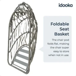 Idooka Rattan Hanging Garden Egg Chair -Garden Central Sales Store 0320Foldable