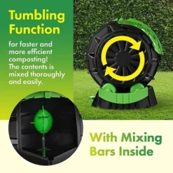Tumbling Barrel Rolling 50L Composter -Garden Central Sales Store 03 Faster composting