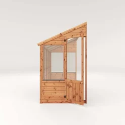 Waltons 8 X 4 Traditional Lean To Wooden Shiplap Tongue And Groove Greenhouse -Garden Central Sales Store 04GREENLEAN0804 V220Side