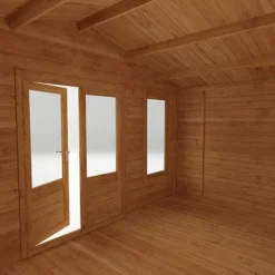 5m X 3m Retreat Log Cabin - 28mm Double Glazed -Garden Central Sales Store 0634AXNE0503HGDD2MW Studio Detail002