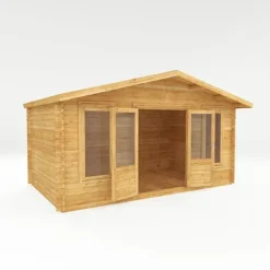 5m X 3m Retreat Log Cabin - 28mm Double Glazed -Garden Central Sales Store 0634AXNE0503HGDD2MW Studio MainDO