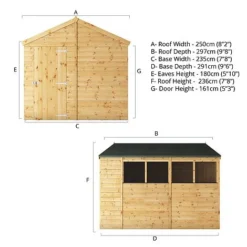 Waltons 10' X 8' Outdoor Tongue & Groove Repositionable Garden Shiplap Storage Shed -Garden Central Sales Store 10x8 Shiplap Apex Modular Spec Drawing