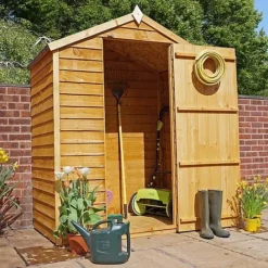 5 X 3 Waltons Overlap Apex Wooden Garden Shed -Garden Central Sales Store 120Propped20Alt20Angle20e32072a