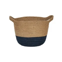 Geilo Jute Navy Lined Basket H20Cm D23Cm