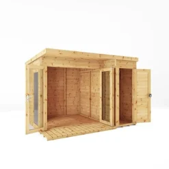 Waltons 10 X 8 Wooden Shiplap Tongue And Groove Contemporary Summerhouse With Side Shed -Garden Central Sales Store 20220811 SI 003 001 0022 Summerhouse DT Shiplap Pent 10x8 Shed Area MainDO