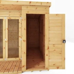 Waltons 10 X 8 Wooden Shiplap Tongue And Groove Contemporary Summerhouse With Side Shed -Garden Central Sales Store 20220812 SI 003 001 0022 Summerhouse DT Shiplap Pent 10x8 Shed Area Detail003