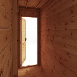 Waltons 10 X 8 Wooden Shiplap Tongue And Groove Contemporary Summerhouse With Side Shed -Garden Central Sales Store 20220812 SI 003 001 0022 Summerhouse DT Shiplap Pent 10x8 Shed Area Detail004