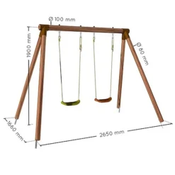 Soulet Alizee Double Wooden Swing Set -Garden Central Sales Store 215176 VISUELS DIM PRODUIT