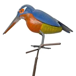 Metal Kingfisher Garden Stake 1m Tall Outdoor Bird Ornament -Garden Central Sales Store 2454 2