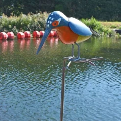 Metal Kingfisher Garden Stake 1m Tall Outdoor Bird Ornament -Garden Central Sales Store 2454 4
