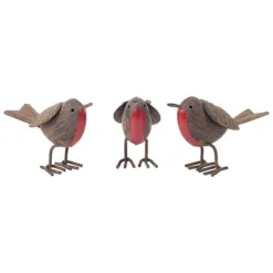 3 Robin Garden Bird Ornaments -Garden Central Sales Store 3002 MAIN