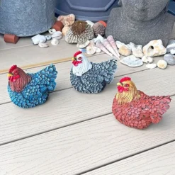 3 Chicken Garden Ornaments Hen Outdoor Animal Statues -Garden Central Sales Store 3093S 2