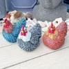 3 Chicken Garden Ornaments Hen Outdoor Animal Statues