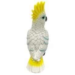 Realistic Cockatoo Parrot Garden Bird Ornament 12cm Outdoor Statue -Garden Central Sales Store 3640 4