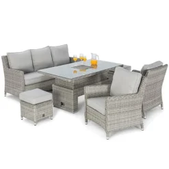 Maze Rattan Oxford Sofa Dining Set With Ice Bucket & Rising Table -Garden Central Sales Store 401761 14