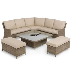 Maze Rattan Winchester Royal Corner Dining Ice Bucket & Rising Table Set -Garden Central Sales Store 402115 4