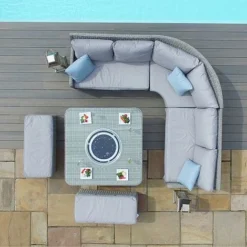 Maze Rattan Oxford Royal Corner Dining Set With Firepit Table -Garden Central Sales Store 403052 10