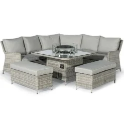Maze Rattan Oxford Royal Corner Dining Set With Firepit Table -Garden Central Sales Store 403052 20