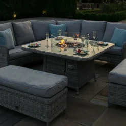 Maze Rattan Oxford Royal Corner Dining Set With Firepit Table -Garden Central Sales Store 403052 4