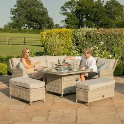 Maze Rattan Oxford Royal Corner Dining Set With Firepit Table -Garden Central Sales Store 403052 8