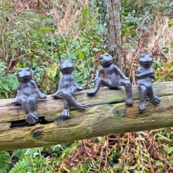 Four Edge Sitting Cast Iron Frog Ornaments -Garden Central Sales Store 430126000708 5