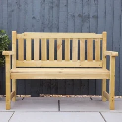 Waltons 2 Seater Pressure Treated Wooden Garden Bench 4ft -Garden Central Sales Store 4ft Bench Front Lifestyle