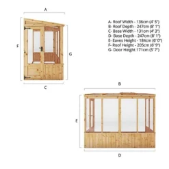 Waltons 8 X 4 Premium Wooden Shiplap Tongue And Groove Lean To Greenhouse -Garden Central Sales Store 8x4 premium lean to greenhouse SI 004 001 0005 spec drawings