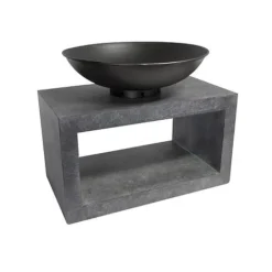 Firebowl & Rectangle Console Cement H52Cm W64Cm