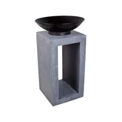 Firebowl & Square Console Cement H68.5cm W39Cm